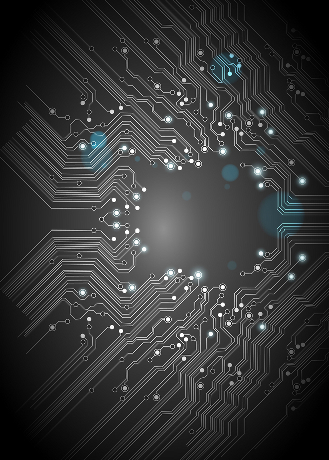 光效电子线路板 科技海报背景的视觉引擎